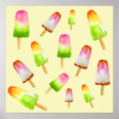 Poster Rainbow popsicles de l'art alimentaire mignon (Devant)