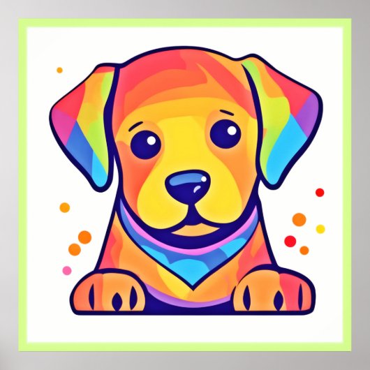 Poster Rainbow Puppy Love (Devant)
