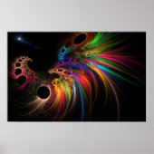 Poster Rainbow Rhino Fractal Art (Devant)