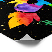 Poster Rainbow Rocket Ship Exterspace Anniversaire (Coin)