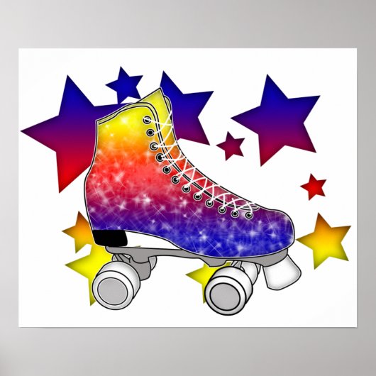 Poster Rainbow Rollerskates (Devant)