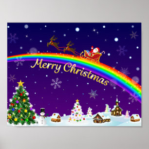Poster Rainbow Santa Claus