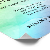 Poster Rainbow Script Baby shower Espoirs et souhaits (Coin)