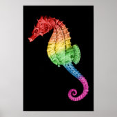 Poster Rainbow Seahorse (Devant)