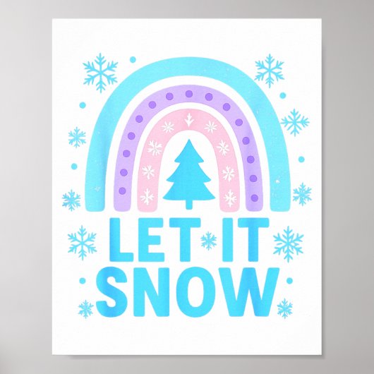 Poster Rainbow Snowflake Christmas Winter Day Suprter Let (Devant)