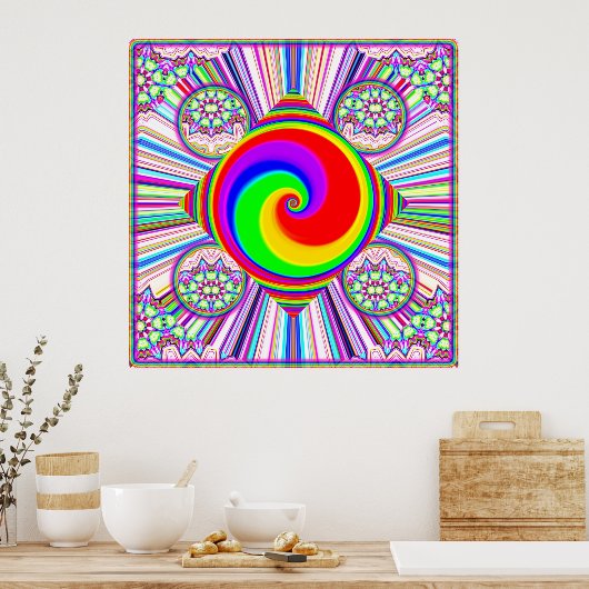 Poster Rainbow Spiral Diamond (Cuisine)