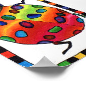 Poster Rainbow Tie Dye Ladybug Mini Folk Art (Coin)