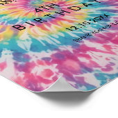 Poster Rainbow Tie Dye whimsday fête d'anniversaire Bienv (Coin)
