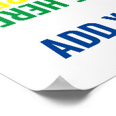 Poster Rainbow Tiger Ajouter Votre Nom Citation Favorite  (Coin)