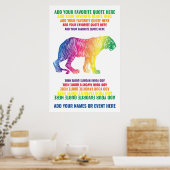 Poster Rainbow Tiger Ajouter Votre Nom Citation Favorite  (Cuisine)