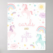 Poster Rainbow Unicorn Cartes Et Cadeaux Anniversaire (Devant)