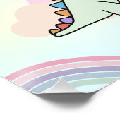 Poster Rainbow Unicorn & Dinosaur Friends Anniversaire Pa (Coin)