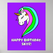 Poster Rainbow Unicorn Party (Devant)
