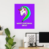 Poster Rainbow Unicorn Party (Bureau à domicile)