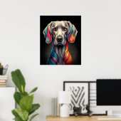 Poster Rainbow Weimaraner (Bureau à domicile)
