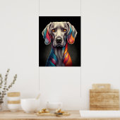 Poster Rainbow Weimaraner (Cuisine)