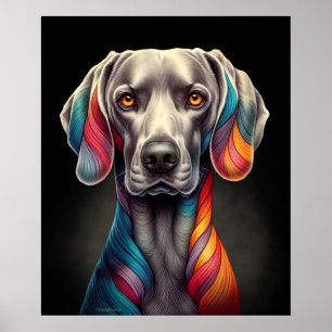 Poster Rainbow Weimaraner