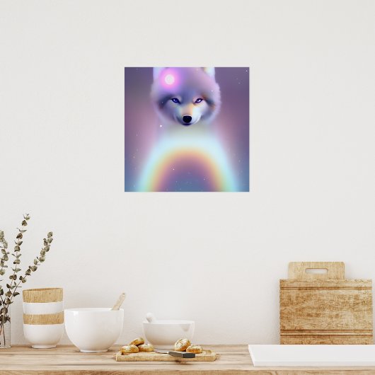 Poster Rainbow Wolf Baby (Cuisine)
