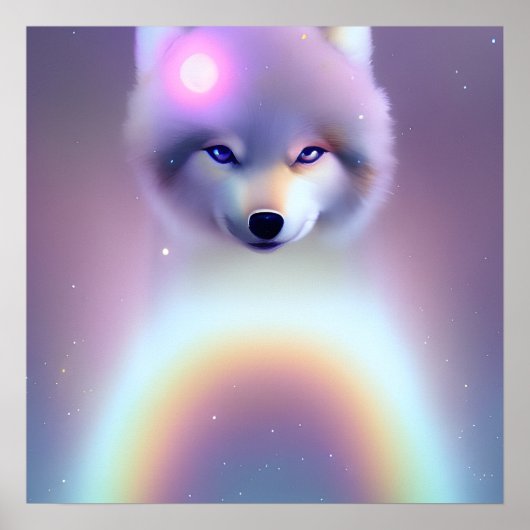 Poster Rainbow Wolf Baby (Devant)
