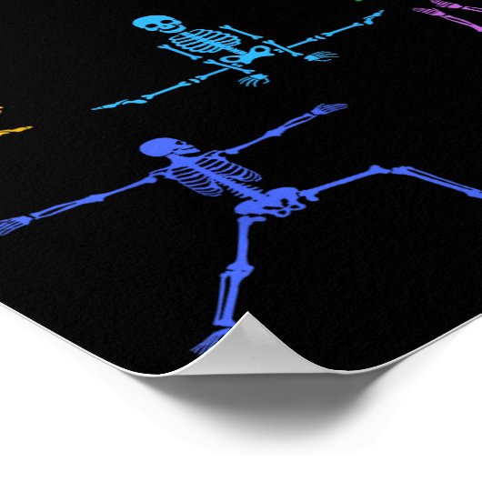 Poster Rainbow Yoga Skeleton Exercice Bone Halloween Part (Coin)