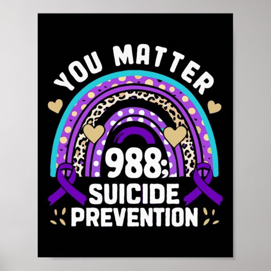 Poster Rainbow You Problem 988 Suicide Prevention Award (Devant)