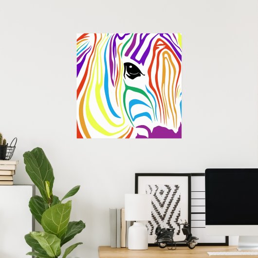 Poster Rainbow Zebra (Bureau à domicile)
