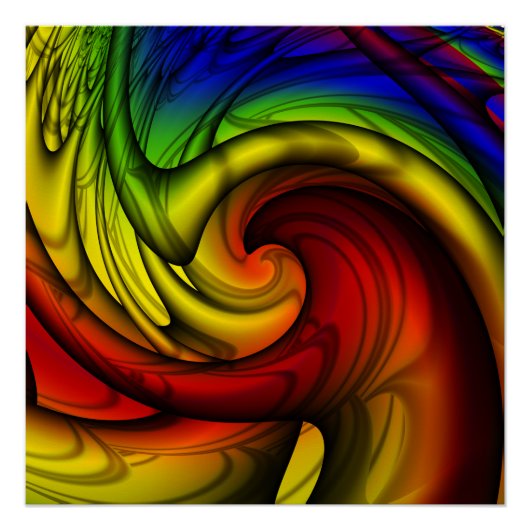 Poster Rainbows & Honey | Arc-en-ciel Fractal Art (Devant)