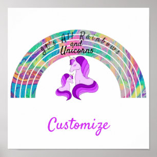 Poster Rainbows psychédélique et Unicorns Thunder_Cove