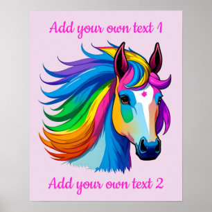 Poster Raindbow Horse Custiomizable