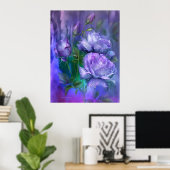 Poster Raindrings Sur Lavender Rose Poster/Imprimer (Bureau à domicile)