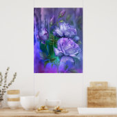Poster Raindrings Sur Lavender Rose Poster/Imprimer (Cuisine)