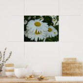 Poster Raindrops sur Daisies Floral Fleur sauvage (Cuisine)