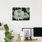 Poster Raindrops sur Daisies Floral Fleur sauvage (Bureau à domicile)