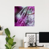 Poster Raindrops sur Purple Cobweb Macro Abstrait (Bureau à domicile)