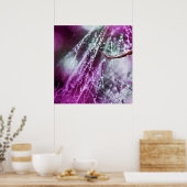 Poster Raindrops sur Purple Cobweb Macro Abstrait (Cuisine)
