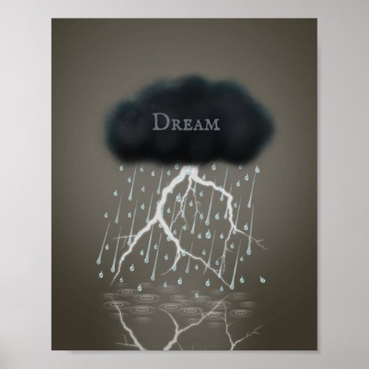 Poster Rainstorm in Sepia Dreamscape Surreal Personnalisé (Devant)