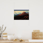 Poster Rainstorm Under the Summit (par Hokusai) (Cuisine)