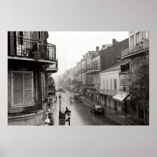 Poster Rainswept Royal Street New Orleans Art Print