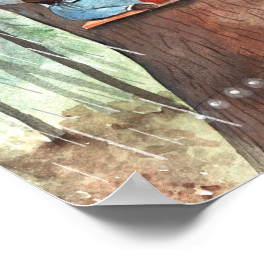 Poster Rainy Day Bear Daydream Tea Time illustration (Coin)