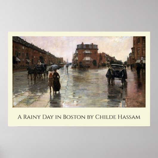 Poster Rainy Day, Boston par Frederick Childe Hassam (Devant)