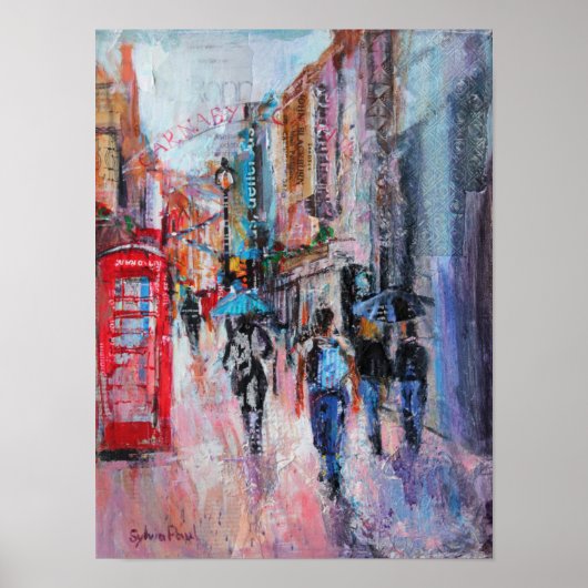 Poster Rainy Day Carnaby Street (Devant)