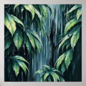 Poster Rainy Forest - Art de style illustratif paisible (Devant)