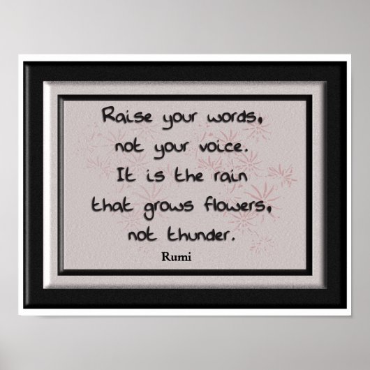 Poster Raise your words -Rumi quote -art print (Devant)
