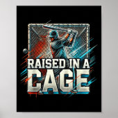 Poster Raised In A Cage Baseball Training, Batting Cage D (Devant)