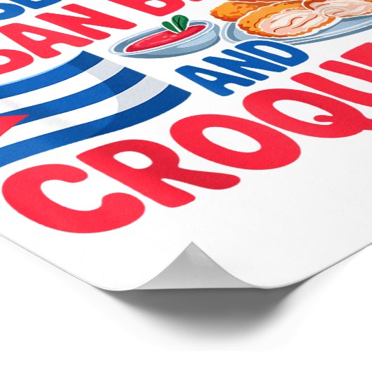 Poster Raised On Cuban Bread And Croquetas Cuba Flag Cuba (Coin)