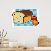 Poster Raisin Bread Loaf and Red Apples (Cuisine)