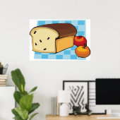 Poster Raisin Bread Loaf and Red Apples (Bureau à domicile)
