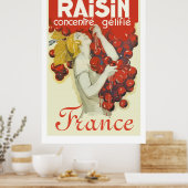 Poster Raisin (publicité Vintage en français) (Cuisine)