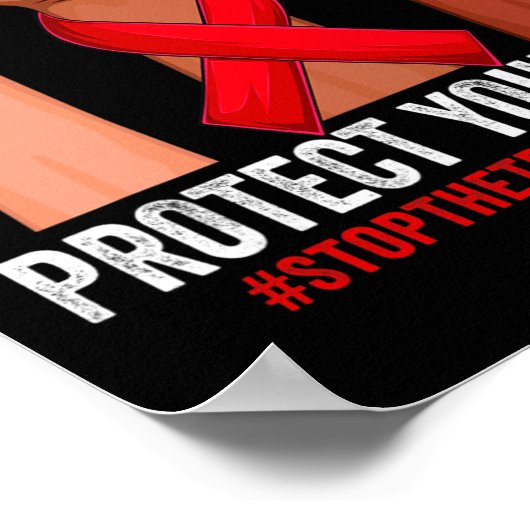 Poster Raising Hand Protect Yourself HIVAIDS Awareness Re (Coin)