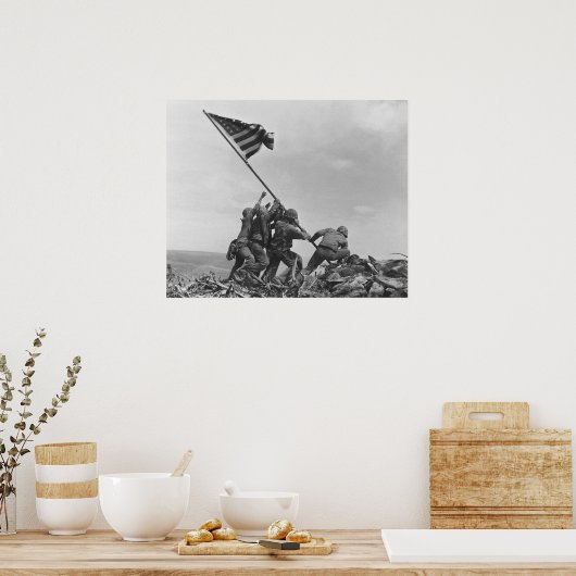 Poster Raising the Flag on Iwo Jima By Joe Rosenthal (Cuisine)